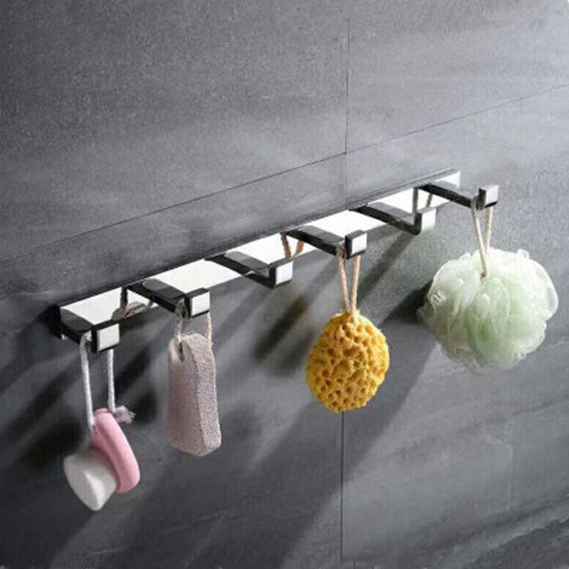 Polished Chrome Modern Bathroom Accessory Set in Stainless Steel Towel Bar/Soap Dish Towel Robe Hook (19"L) Clearhalo 'Bathroom Hardware Sets' 'Bathroom Hardware' 'Bathroom Remodel & Bathroom Fixtures' 'bathroom_hardware_sets' 'Home Improvement' 'home_improvement' 'home_improvement_bathroom_hardware_sets' 6495816