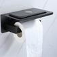 Modern Bathroom Hardware Set Bath Shelf Towel Bar Black Bath Hardware Set Clearhalo 'Bathroom Hardware Sets' 'Bathroom Hardware' 'Bathroom Remodel & Bathroom Fixtures' 'bathroom_hardware_sets' 'Home Improvement' 'home_improvement' 'home_improvement_bathroom_hardware_sets' 6495943