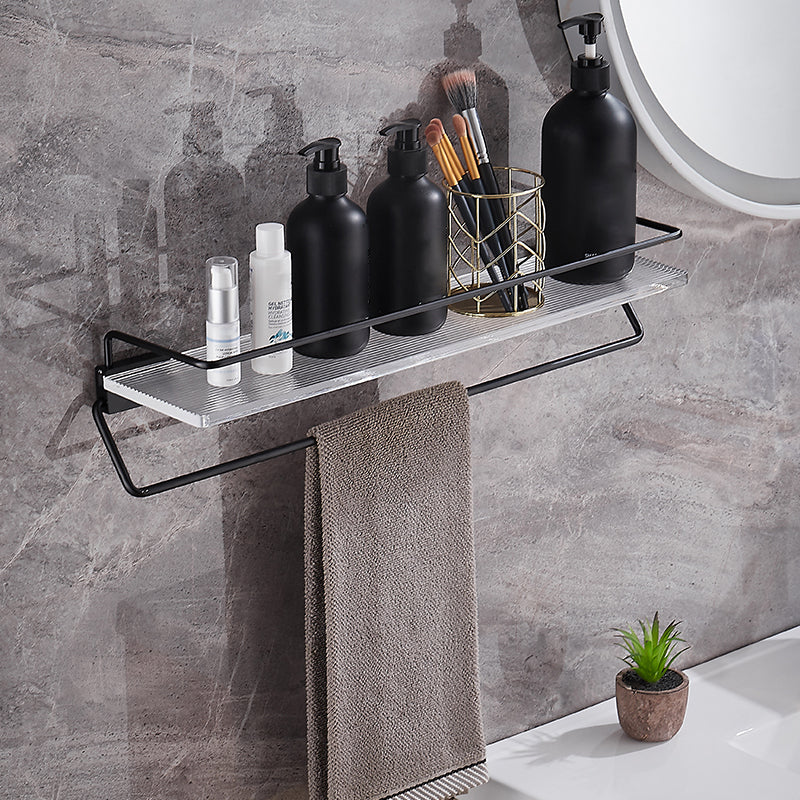 Modern Bathroom Accessory Kit Bath Shelf/Towel Bar & Robe Hooks Included Bath Shelf (20"L ) Clearhalo 'Bathroom Hardware Sets' 'Bathroom Hardware' 'Bathroom Remodel & Bathroom Fixtures' 'bathroom_hardware_sets' 'Home Improvement' 'home_improvement' 'home_improvement_bathroom_hardware_sets' 6496121