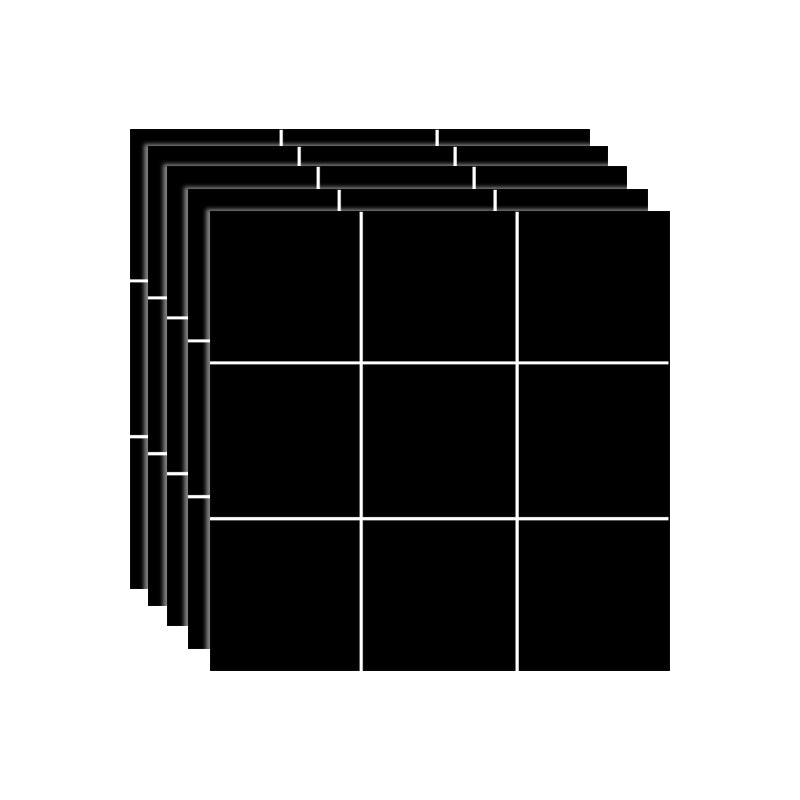 Modern Peel and Stick Tiles Vinyl Field Tile Square 5 Pack Peel & Stick Field Tile Black Clearhalo 'Flooring 'Home Improvement' 'home_improvement' 'home_improvement_peel_stick_blacksplash' 'Peel & Stick Backsplash Tile' 'peel_stick_blacksplash' 'Walls & Ceilings' Walls and Ceiling' 6496371