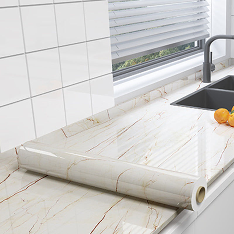 Rectangular Peel & Stick Mosaic Tile Modern PVC Peel & Stick Field Tile White-Brown Clearhalo 'Flooring 'Home Improvement' 'home_improvement' 'home_improvement_peel_stick_blacksplash' 'Peel & Stick Backsplash Tile' 'peel_stick_blacksplash' 'Walls & Ceilings' Walls and Ceiling' 6496416