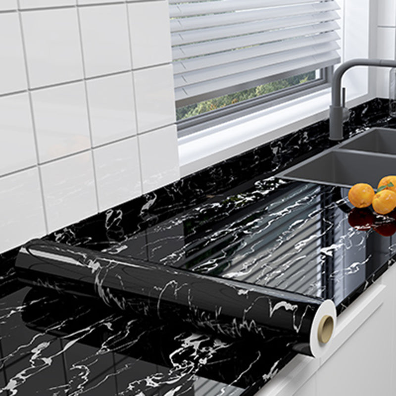 Rectangular Peel & Stick Mosaic Tile Modern PVC Peel & Stick Field Tile Black White Clearhalo 'Flooring 'Home Improvement' 'home_improvement' 'home_improvement_peel_stick_blacksplash' 'Peel & Stick Backsplash Tile' 'peel_stick_blacksplash' 'Walls & Ceilings' Walls and Ceiling' 6496419