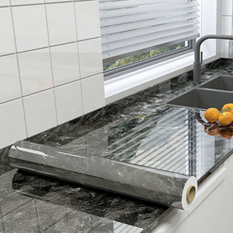 Rectangular Peel & Stick Mosaic Tile Modern PVC Peel & Stick Field Tile Black Clearhalo 'Flooring 'Home Improvement' 'home_improvement' 'home_improvement_peel_stick_blacksplash' 'Peel & Stick Backsplash Tile' 'peel_stick_blacksplash' 'Walls & Ceilings' Walls and Ceiling' 6496427