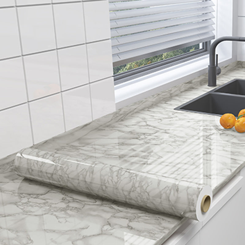 Rectangular Peel & Stick Mosaic Tile Modern PVC Peel & Stick Field Tile Gray-White Clearhalo 'Flooring 'Home Improvement' 'home_improvement' 'home_improvement_peel_stick_blacksplash' 'Peel & Stick Backsplash Tile' 'peel_stick_blacksplash' 'Walls & Ceilings' Walls and Ceiling' 6496431