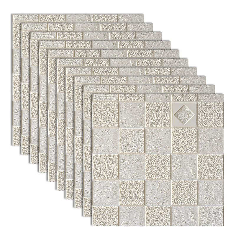 Modern Wall Paneling 3D Embossed PVC Self-Adhesive Waterproof Wall Access Panel White Clearhalo 'Flooring 'Home Improvement' 'home_improvement' 'home_improvement_wall_paneling' 'Wall Paneling' 'wall_paneling' 'Walls & Ceilings' Walls and Ceiling' 6496538