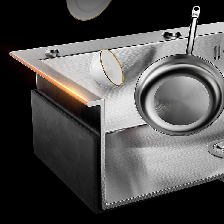 Classic Style Kitchen Sink Stainless Steel 3 Holes Drop-In Kitchen Sink Clearhalo 'Home Improvement' 'home_improvement' 'home_improvement_kitchen_sinks' 'Kitchen Remodel & Kitchen Fixtures' 'Kitchen Sinks & Faucet Components' 'Kitchen Sinks' 'kitchen_sinks' 6496581