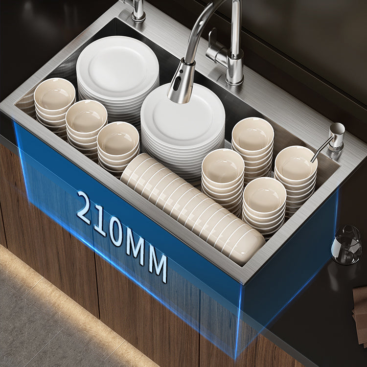 Classic Style Kitchen Sink Stainless Steel 3 Holes Drop-In Kitchen Sink Clearhalo 'Home Improvement' 'home_improvement' 'home_improvement_kitchen_sinks' 'Kitchen Remodel & Kitchen Fixtures' 'Kitchen Sinks & Faucet Components' 'Kitchen Sinks' 'kitchen_sinks' 6496589