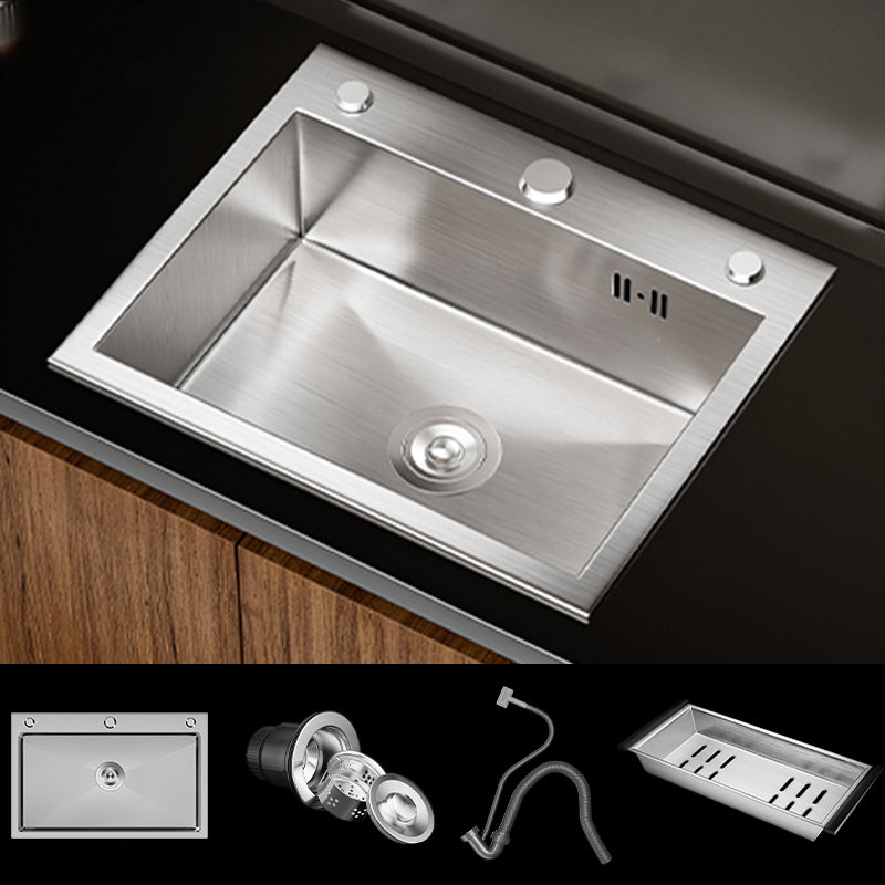 Classic Style Kitchen Sink Stainless Steel 3 Holes Drop-In Kitchen Sink 20"L x 16"W x 8"H Sink Only None Clearhalo 'Home Improvement' 'home_improvement' 'home_improvement_kitchen_sinks' 'Kitchen Remodel & Kitchen Fixtures' 'Kitchen Sinks & Faucet Components' 'Kitchen Sinks' 'kitchen_sinks' 6496598