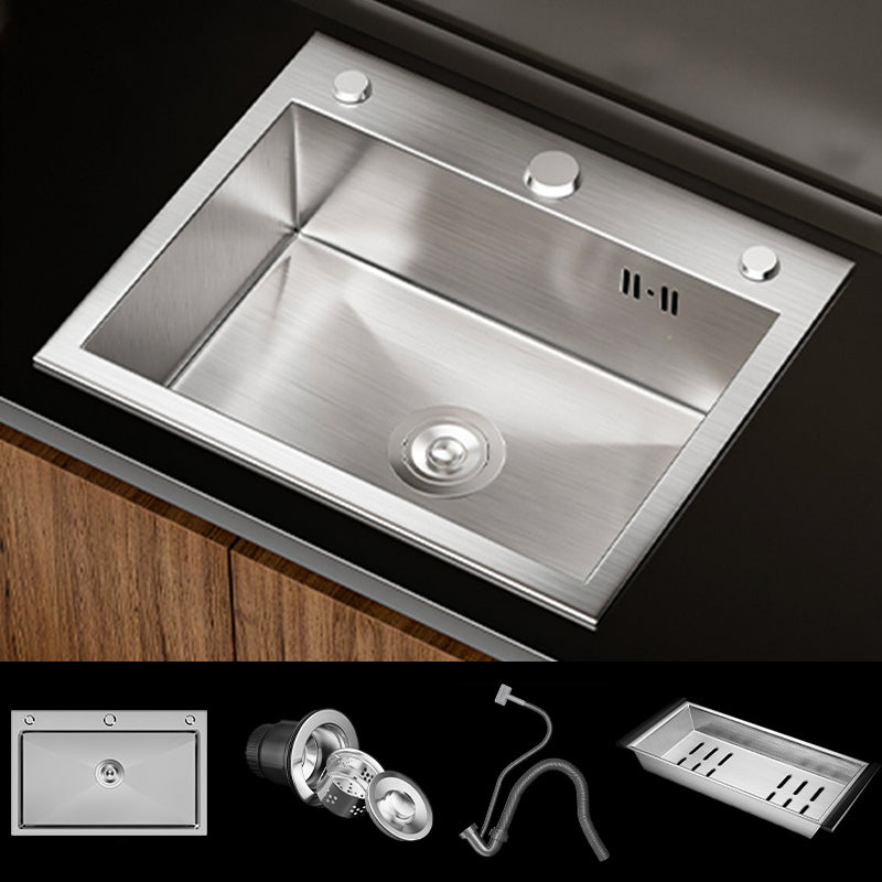 Classic Style Kitchen Sink Stainless Steel 3 Holes Drop-In Kitchen Sink 22"L x 18"W x 8"H Sink Only None Clearhalo 'Home Improvement' 'home_improvement' 'home_improvement_kitchen_sinks' 'Kitchen Remodel & Kitchen Fixtures' 'Kitchen Sinks & Faucet Components' 'Kitchen Sinks' 'kitchen_sinks' 6496600