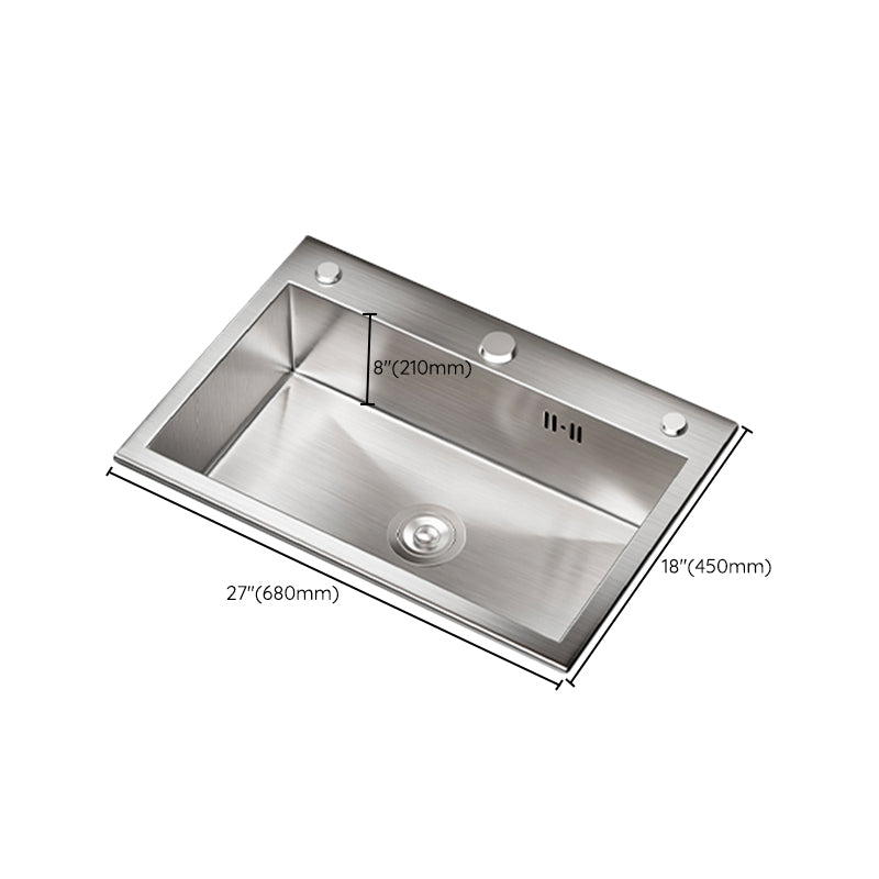 Classic Style Kitchen Sink Stainless Steel 3 Holes Drop-In Kitchen Sink Clearhalo 'Home Improvement' 'home_improvement' 'home_improvement_kitchen_sinks' 'Kitchen Remodel & Kitchen Fixtures' 'Kitchen Sinks & Faucet Components' 'Kitchen Sinks' 'kitchen_sinks' 6496615