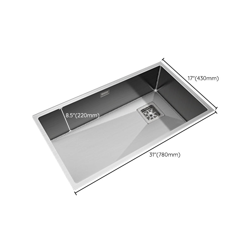Contemporary Style Kitchen Sink Stainless Steel Noise-cancelling Design Kitchen Sink Clearhalo 'Home Improvement' 'home_improvement' 'home_improvement_kitchen_sinks' 'Kitchen Remodel & Kitchen Fixtures' 'Kitchen Sinks & Faucet Components' 'Kitchen Sinks' 'kitchen_sinks' 6496661