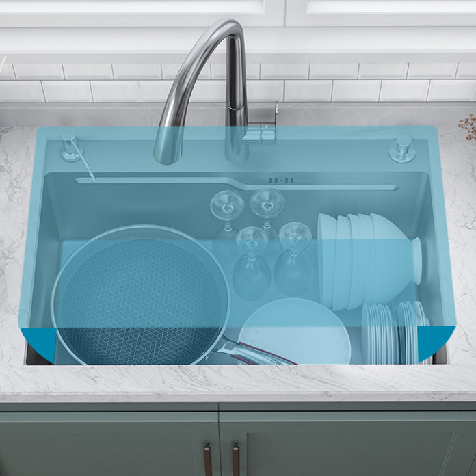 Classic Style Kitchen Sink Stainless Steel Drop-In Kitchen Sink with Drain Strainer Kit Clearhalo 'Home Improvement' 'home_improvement' 'home_improvement_kitchen_sinks' 'Kitchen Remodel & Kitchen Fixtures' 'Kitchen Sinks & Faucet Components' 'Kitchen Sinks' 'kitchen_sinks' 6496689