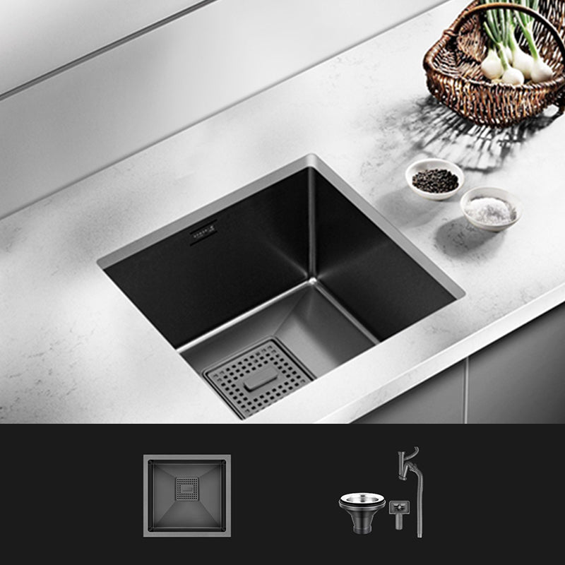 Contemporary Style Kitchen Sink Stainless Steel Overflow Hole Design Kitchen Sink 15"L x 13"W x 8"H Sink Only None Clearhalo 'Home Improvement' 'home_improvement' 'home_improvement_kitchen_sinks' 'Kitchen Remodel & Kitchen Fixtures' 'Kitchen Sinks & Faucet Components' 'Kitchen Sinks' 'kitchen_sinks' 6496709