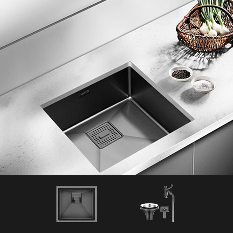 Contemporary Style Kitchen Sink Stainless Steel Overflow Hole Design Kitchen Sink 18"L x 17"W x 8"H Sink Only None Clearhalo 'Home Improvement' 'home_improvement' 'home_improvement_kitchen_sinks' 'Kitchen Remodel & Kitchen Fixtures' 'Kitchen Sinks & Faucet Components' 'Kitchen Sinks' 'kitchen_sinks' 6496716