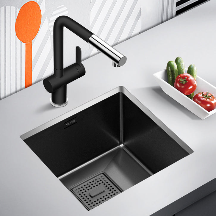 Contemporary Style Kitchen Sink Stainless Steel Overflow Hole Design Kitchen Sink Clearhalo 'Home Improvement' 'home_improvement' 'home_improvement_kitchen_sinks' 'Kitchen Remodel & Kitchen Fixtures' 'Kitchen Sinks & Faucet Components' 'Kitchen Sinks' 'kitchen_sinks' 6496728