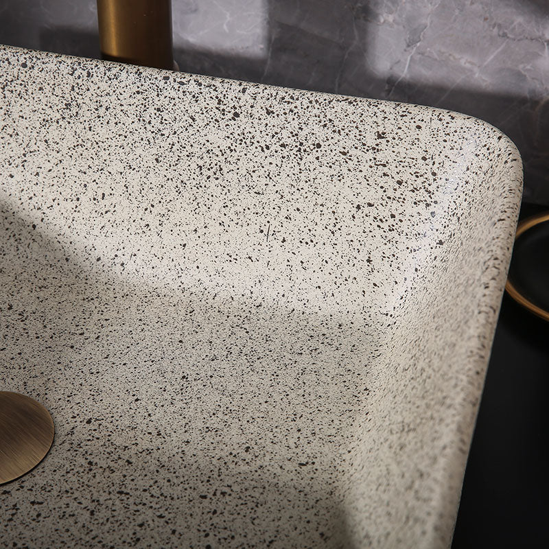 Modern Vessel Bathroom Sink Porcelain Vessel Lavatory Sink with Faucet Clearhalo 'Bathroom Remodel & Bathroom Fixtures' 'Bathroom Sinks & Faucet Components' 'Bathroom Sinks' 'bathroom_sink' 'Home Improvement' 'home_improvement' 'home_improvement_bathroom_sink' 6496742