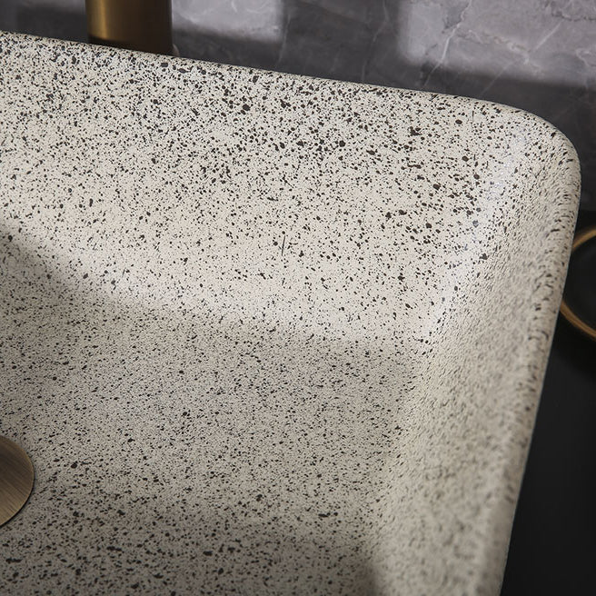 Modern Vessel Bathroom Sink Porcelain Vessel Lavatory Sink with Faucet Clearhalo 'Bathroom Remodel & Bathroom Fixtures' 'Bathroom Sinks & Faucet Components' 'Bathroom Sinks' 'bathroom_sink' 'Home Improvement' 'home_improvement' 'home_improvement_bathroom_sink' 6496747