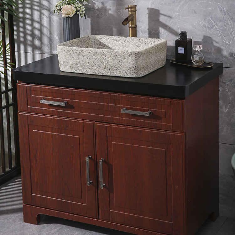 Modern Vessel Bathroom Sink Porcelain Vessel Lavatory Sink with Faucet Clearhalo 'Bathroom Remodel & Bathroom Fixtures' 'Bathroom Sinks & Faucet Components' 'Bathroom Sinks' 'bathroom_sink' 'Home Improvement' 'home_improvement' 'home_improvement_bathroom_sink' 6496752