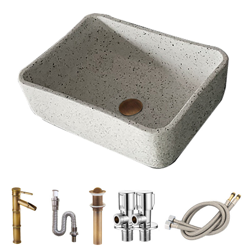 Modern Vessel Bathroom Sink Porcelain Vessel Lavatory Sink with Faucet 18"L x 14"W x 6"H Sink with Faucet Clearhalo 'Bathroom Remodel & Bathroom Fixtures' 'Bathroom Sinks & Faucet Components' 'Bathroom Sinks' 'bathroom_sink' 'Home Improvement' 'home_improvement' 'home_improvement_bathroom_sink' 6496753