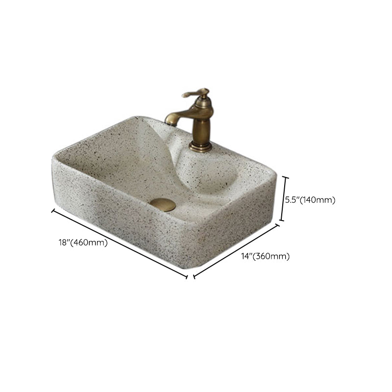 Modern Vessel Bathroom Sink Porcelain Vessel Lavatory Sink with Faucet Clearhalo 'Bathroom Remodel & Bathroom Fixtures' 'Bathroom Sinks & Faucet Components' 'Bathroom Sinks' 'bathroom_sink' 'Home Improvement' 'home_improvement' 'home_improvement_bathroom_sink' 6496758
