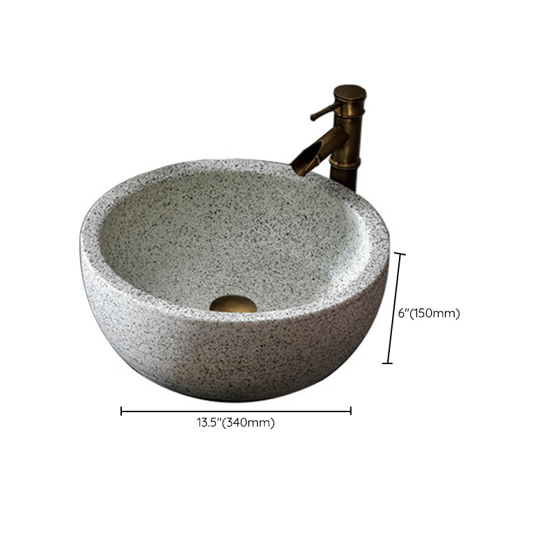 Modern Vessel Bathroom Sink Porcelain Vessel Lavatory Sink with Faucet Clearhalo 'Bathroom Remodel & Bathroom Fixtures' 'Bathroom Sinks & Faucet Components' 'Bathroom Sinks' 'bathroom_sink' 'Home Improvement' 'home_improvement' 'home_improvement_bathroom_sink' 6496760