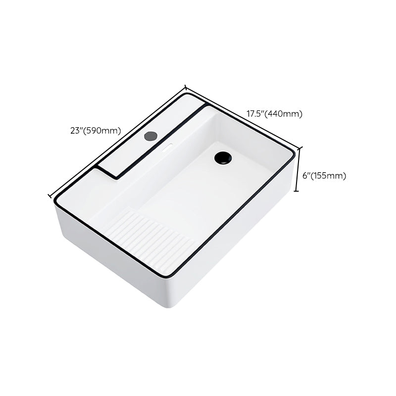 Porcelain Trough Bathroom Sink Traditional Trough Bathroom Sink With Basin Clearhalo 'Bathroom Remodel & Bathroom Fixtures' 'Bathroom Sinks & Faucet Components' 'Bathroom Sinks' 'bathroom_sink' 'Home Improvement' 'home_improvement' 'home_improvement_bathroom_sink' 6496798