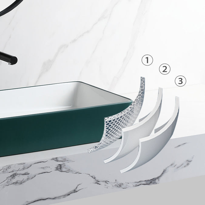 Contemporary Bathroom Sink Rectangular Porcelain Vessel Sink with Pop-Up Drain Clearhalo 'Bathroom Remodel & Bathroom Fixtures' 'Bathroom Sinks & Faucet Components' 'Bathroom Sinks' 'bathroom_sink' 'Home Improvement' 'home_improvement' 'home_improvement_bathroom_sink' 6496875