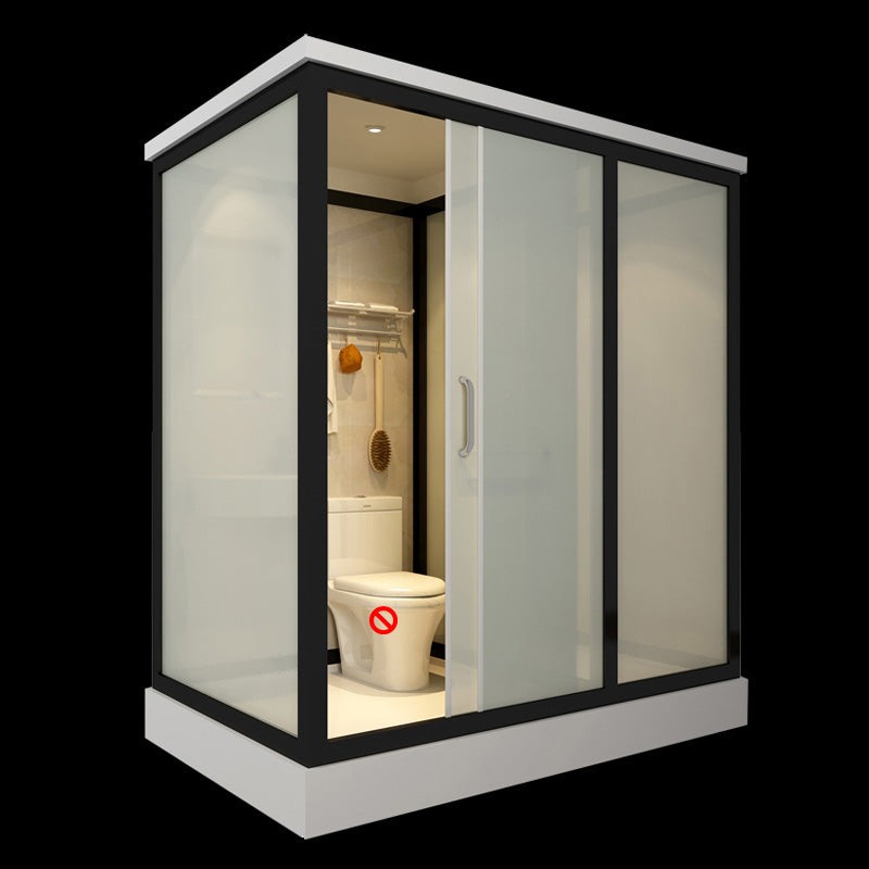 Sliding Doors Shower Stall with Base Included Framed Shower Stall in White Black 75"L x 47"W x 91"H Toilet Not Included Clearhalo 'Bathroom Remodel & Bathroom Fixtures' 'Home Improvement' 'home_improvement' 'home_improvement_shower_stalls_enclosures' 'Shower Stalls & Enclosures' 'shower_stalls_enclosures' 'Showers & Bathtubs' 6497018