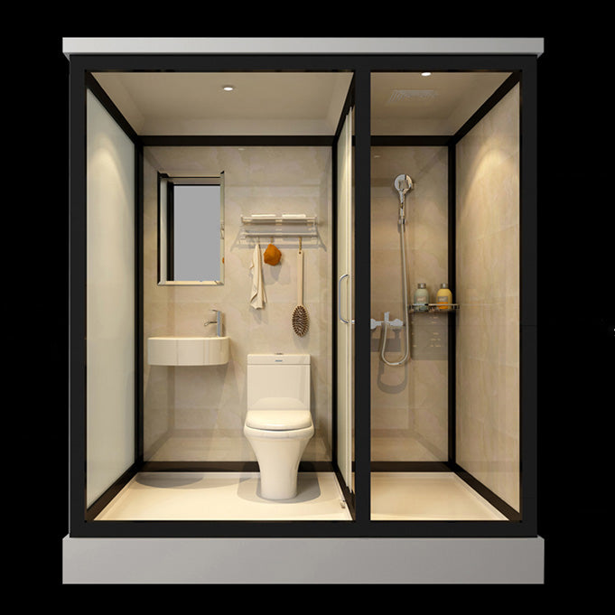 Sliding Doors Shower Stall with Base Included Framed Shower Stall in White Clearhalo 'Bathroom Remodel & Bathroom Fixtures' 'Home Improvement' 'home_improvement' 'home_improvement_shower_stalls_enclosures' 'Shower Stalls & Enclosures' 'shower_stalls_enclosures' 'Showers & Bathtubs' 6497021
