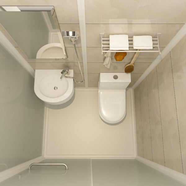 Sliding Doors Shower Stall with Base Included Framed Shower Stall in White Clearhalo 'Bathroom Remodel & Bathroom Fixtures' 'Home Improvement' 'home_improvement' 'home_improvement_shower_stalls_enclosures' 'Shower Stalls & Enclosures' 'shower_stalls_enclosures' 'Showers & Bathtubs' 6497024