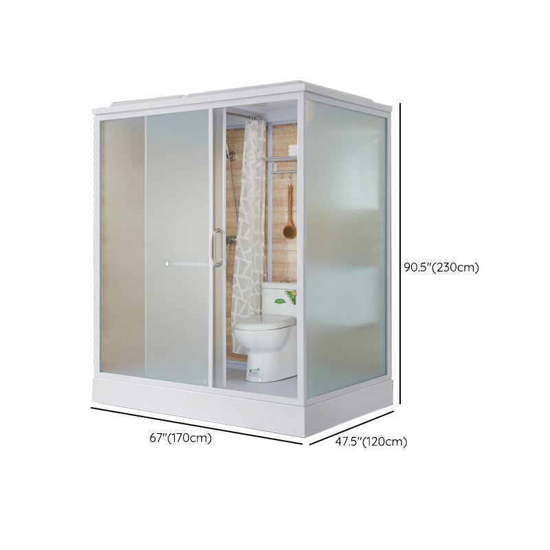 Sliding Doors Shower Stall with Base Included Framed Shower Stall in White Clearhalo 'Bathroom Remodel & Bathroom Fixtures' 'Home Improvement' 'home_improvement' 'home_improvement_shower_stalls_enclosures' 'Shower Stalls & Enclosures' 'shower_stalls_enclosures' 'Showers & Bathtubs' 6497033