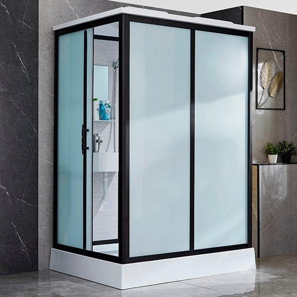 Framed Tempered Glass Shower Kit with Base Included Framed Shower Stall Clearhalo 'Bathroom Remodel & Bathroom Fixtures' 'Home Improvement' 'home_improvement' 'home_improvement_shower_stalls_enclosures' 'Shower Stalls & Enclosures' 'shower_stalls_enclosures' 'Showers & Bathtubs' 6497039