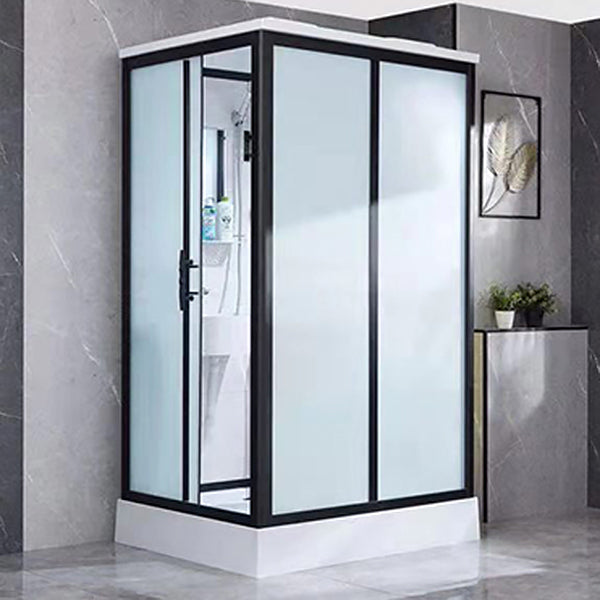 Framed Tempered Glass Shower Kit with Base Included Framed Shower Stall Sided Opening Clearhalo 'Bathroom Remodel & Bathroom Fixtures' 'Home Improvement' 'home_improvement' 'home_improvement_shower_stalls_enclosures' 'Shower Stalls & Enclosures' 'shower_stalls_enclosures' 'Showers & Bathtubs' 6497040