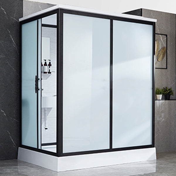 Framed Tempered Glass Shower Kit with Base Included Framed Shower Stall Sided Opening Clearhalo 'Bathroom Remodel & Bathroom Fixtures' 'Home Improvement' 'home_improvement' 'home_improvement_shower_stalls_enclosures' 'Shower Stalls & Enclosures' 'shower_stalls_enclosures' 'Showers & Bathtubs' 6497041