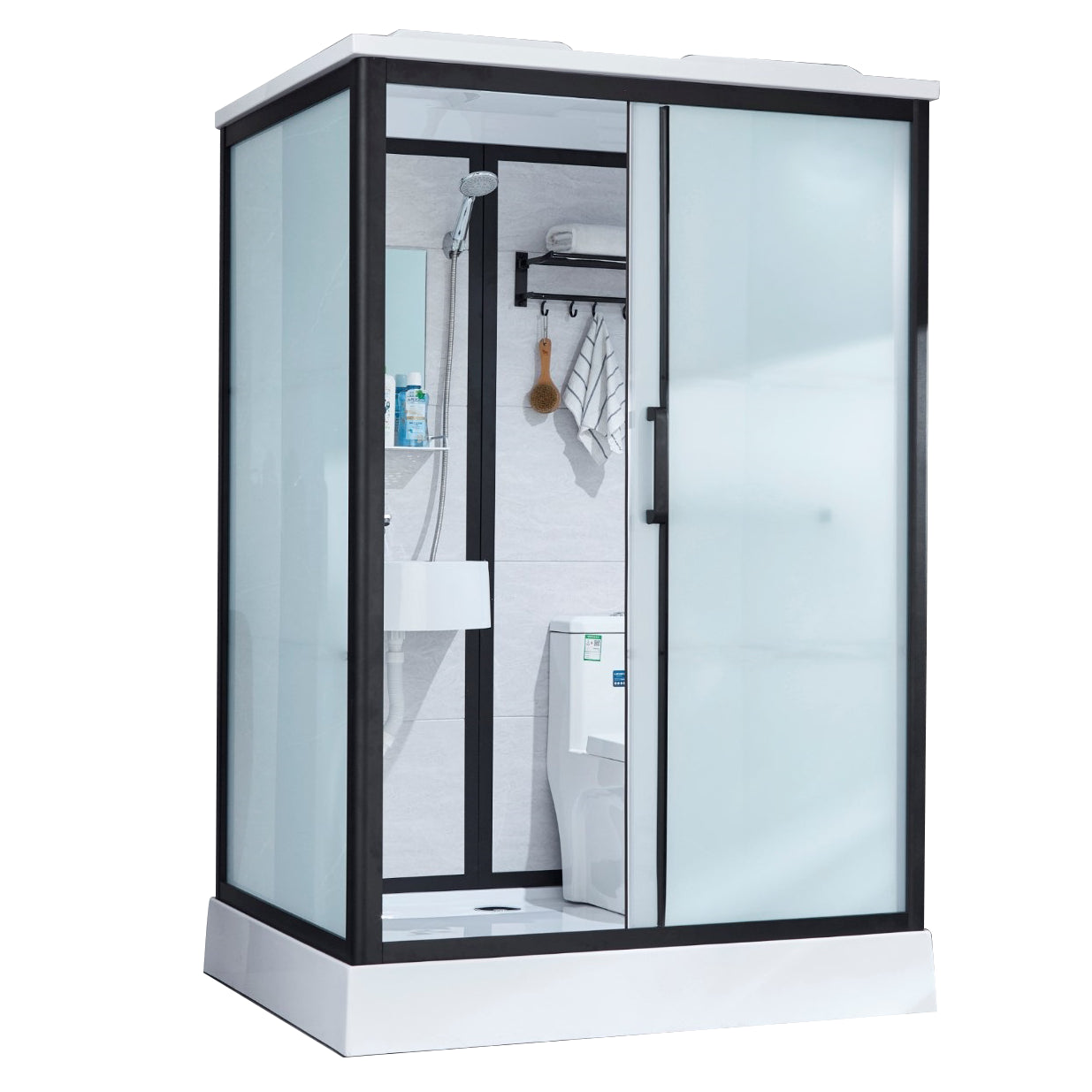 Framed Tempered Glass Shower Kit with Base Included Framed Shower Stall Clearhalo 'Bathroom Remodel & Bathroom Fixtures' 'Home Improvement' 'home_improvement' 'home_improvement_shower_stalls_enclosures' 'Shower Stalls & Enclosures' 'shower_stalls_enclosures' 'Showers & Bathtubs' 6497050