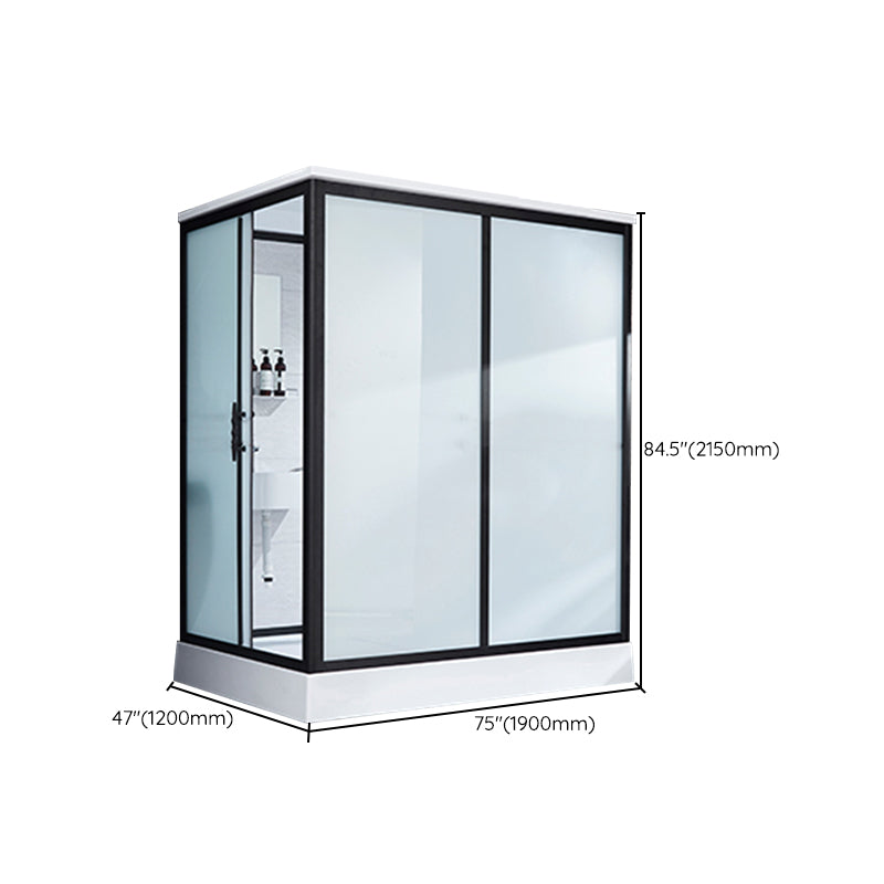 Framed Tempered Glass Shower Kit with Base Included Framed Shower Stall Clearhalo 'Bathroom Remodel & Bathroom Fixtures' 'Home Improvement' 'home_improvement' 'home_improvement_shower_stalls_enclosures' 'Shower Stalls & Enclosures' 'shower_stalls_enclosures' 'Showers & Bathtubs' 6497060
