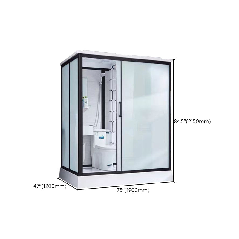 Framed Tempered Glass Shower Kit with Base Included Framed Shower Stall Clearhalo 'Bathroom Remodel & Bathroom Fixtures' 'Home Improvement' 'home_improvement' 'home_improvement_shower_stalls_enclosures' 'Shower Stalls & Enclosures' 'shower_stalls_enclosures' 'Showers & Bathtubs' 6497061