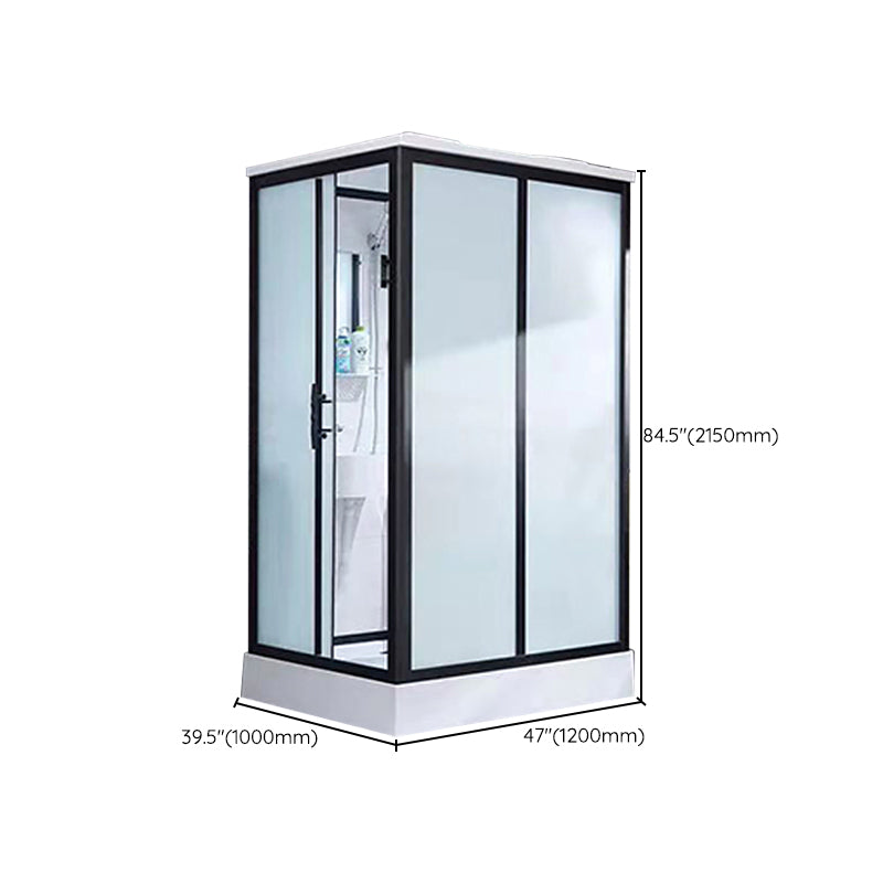 Framed Tempered Glass Shower Kit with Base Included Framed Shower Stall Clearhalo 'Bathroom Remodel & Bathroom Fixtures' 'Home Improvement' 'home_improvement' 'home_improvement_shower_stalls_enclosures' 'Shower Stalls & Enclosures' 'shower_stalls_enclosures' 'Showers & Bathtubs' 6497063