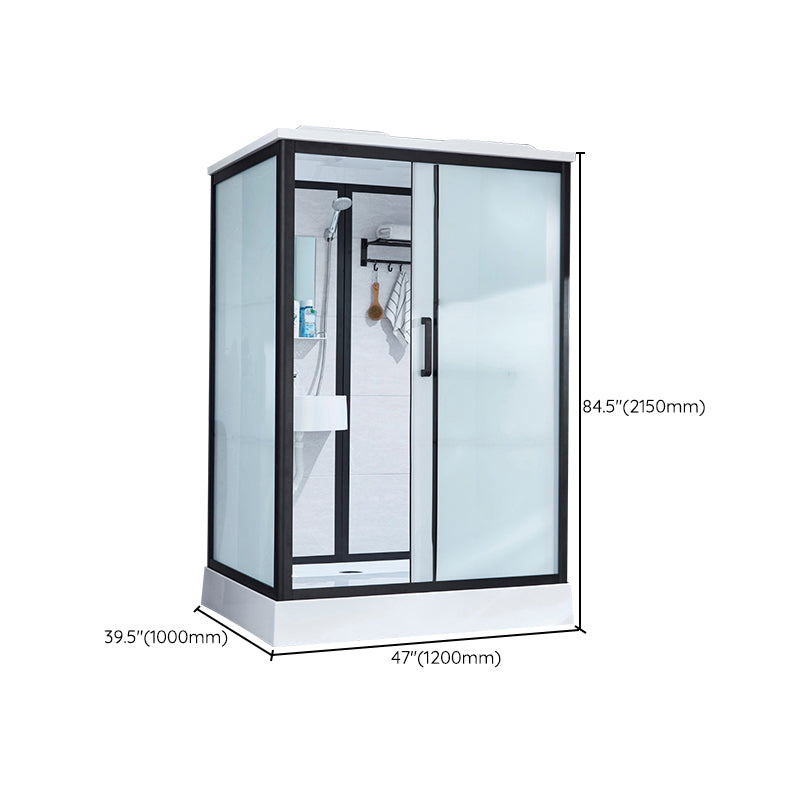 Framed Tempered Glass Shower Kit with Base Included Framed Shower Stall Clearhalo 'Bathroom Remodel & Bathroom Fixtures' 'Home Improvement' 'home_improvement' 'home_improvement_shower_stalls_enclosures' 'Shower Stalls & Enclosures' 'shower_stalls_enclosures' 'Showers & Bathtubs' 6497065
