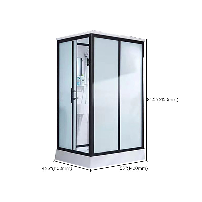 Framed Tempered Glass Shower Kit with Base Included Framed Shower Stall Clearhalo 'Bathroom Remodel & Bathroom Fixtures' 'Home Improvement' 'home_improvement' 'home_improvement_shower_stalls_enclosures' 'Shower Stalls & Enclosures' 'shower_stalls_enclosures' 'Showers & Bathtubs' 6497069