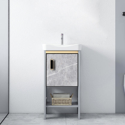 Modern Aluminium Faucet Included Bathroom Sink Vanity with Soft Close Door Vanity & Faucet Clearhalo 'Bathroom Remodel & Bathroom Fixtures' 'Bathroom Vanities' 'bathroom_vanities' 'Home Improvement' 'home_improvement' 'home_improvement_bathroom_vanities' 6497111