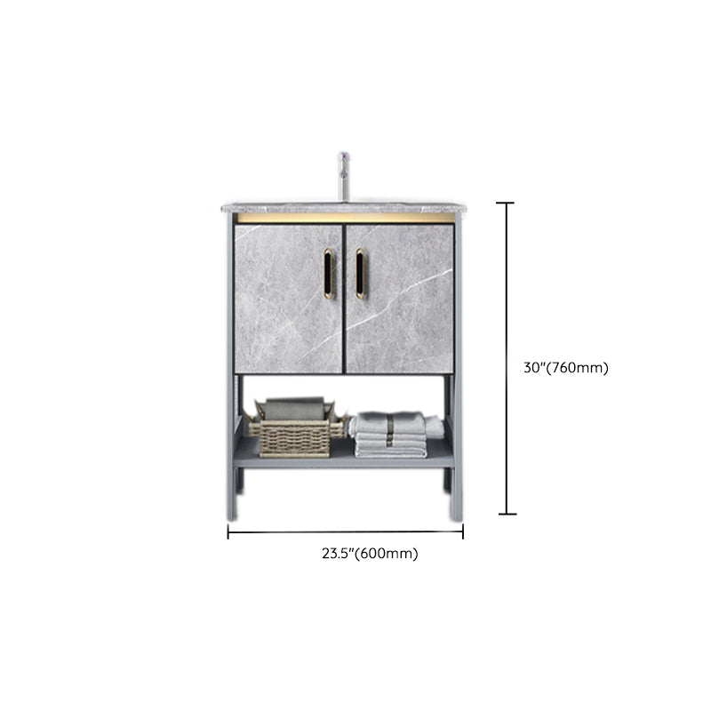 Modern Aluminium Faucet Included Bathroom Sink Vanity with Soft Close Door Clearhalo 'Bathroom Remodel & Bathroom Fixtures' 'Bathroom Vanities' 'bathroom_vanities' 'Home Improvement' 'home_improvement' 'home_improvement_bathroom_vanities' 6497141