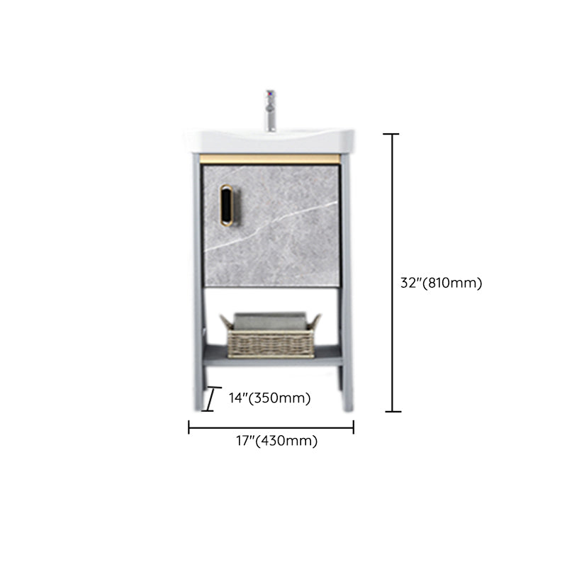 Modern Aluminium Faucet Included Bathroom Sink Vanity with Soft Close Door Clearhalo 'Bathroom Remodel & Bathroom Fixtures' 'Bathroom Vanities' 'bathroom_vanities' 'Home Improvement' 'home_improvement' 'home_improvement_bathroom_vanities' 6497143