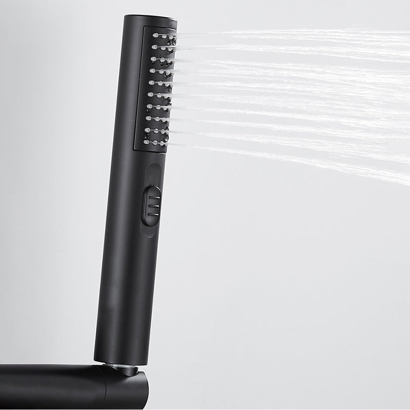 Wall Mounted Metal Tub Filler Single Handle Swivel Tub Faucet Trim Clearhalo 'Bathroom Remodel & Bathroom Fixtures' 'Bathtub Faucets' 'bathtub_faucets' 'Home Improvement' 'home_improvement' 'home_improvement_bathtub_faucets' 6497217