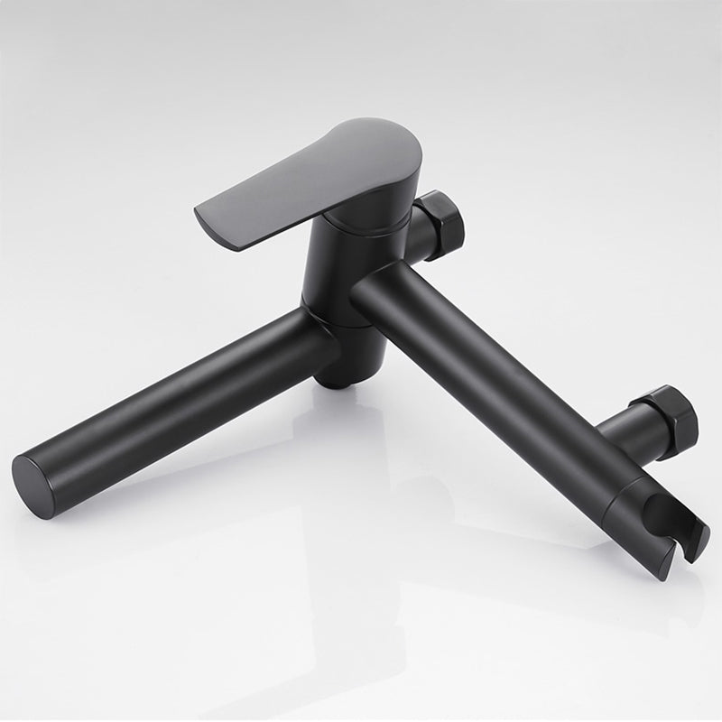 Wall Mounted Metal Tub Filler Single Handle Swivel Tub Faucet Trim Clearhalo 'Bathroom Remodel & Bathroom Fixtures' 'Bathtub Faucets' 'bathtub_faucets' 'Home Improvement' 'home_improvement' 'home_improvement_bathtub_faucets' 6497221