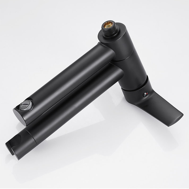 Wall Mounted Metal Tub Filler Single Handle Swivel Tub Faucet Trim Clearhalo 'Bathroom Remodel & Bathroom Fixtures' 'Bathtub Faucets' 'bathtub_faucets' 'Home Improvement' 'home_improvement' 'home_improvement_bathtub_faucets' 6497222