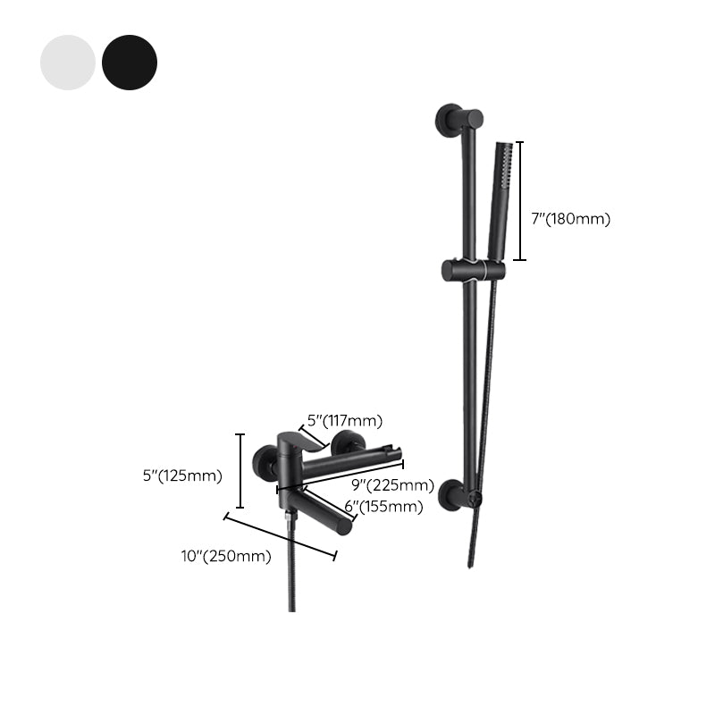 Wall Mounted Metal Tub Filler Single Handle Swivel Tub Faucet Trim Clearhalo 'Bathroom Remodel & Bathroom Fixtures' 'Bathtub Faucets' 'bathtub_faucets' 'Home Improvement' 'home_improvement' 'home_improvement_bathtub_faucets' 6497225