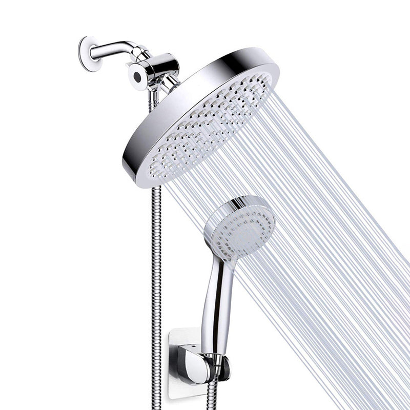 Contemporary Style Shower Head Metal Bathroom Shower Head with Hose Silver Clearhalo 'Bathroom Remodel & Bathroom Fixtures' 'Home Improvement' 'home_improvement' 'home_improvement_shower_heads' 'Shower Heads' 'shower_heads' 'Showers & Bathtubs Plumbing' 'Showers & Bathtubs' 6497338