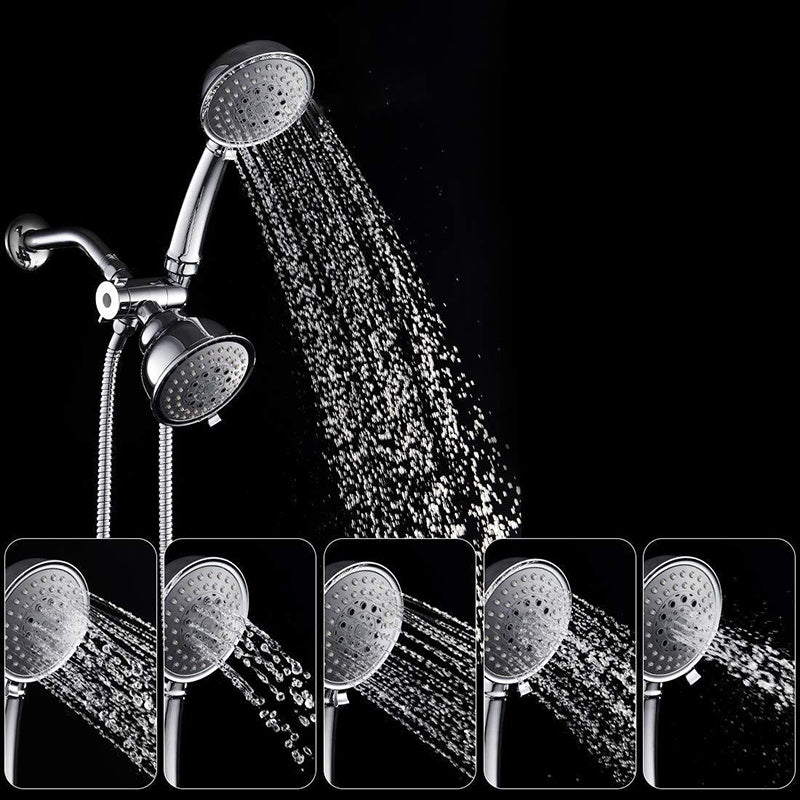 Traditional Style Shower Head Double Bathroom Shower Heads with Round Shape Clearhalo 'Bathroom Remodel & Bathroom Fixtures' 'Home Improvement' 'home_improvement' 'home_improvement_shower_heads' 'Shower Heads' 'shower_heads' 'Showers & Bathtubs Plumbing' 'Showers & Bathtubs' 6497357
