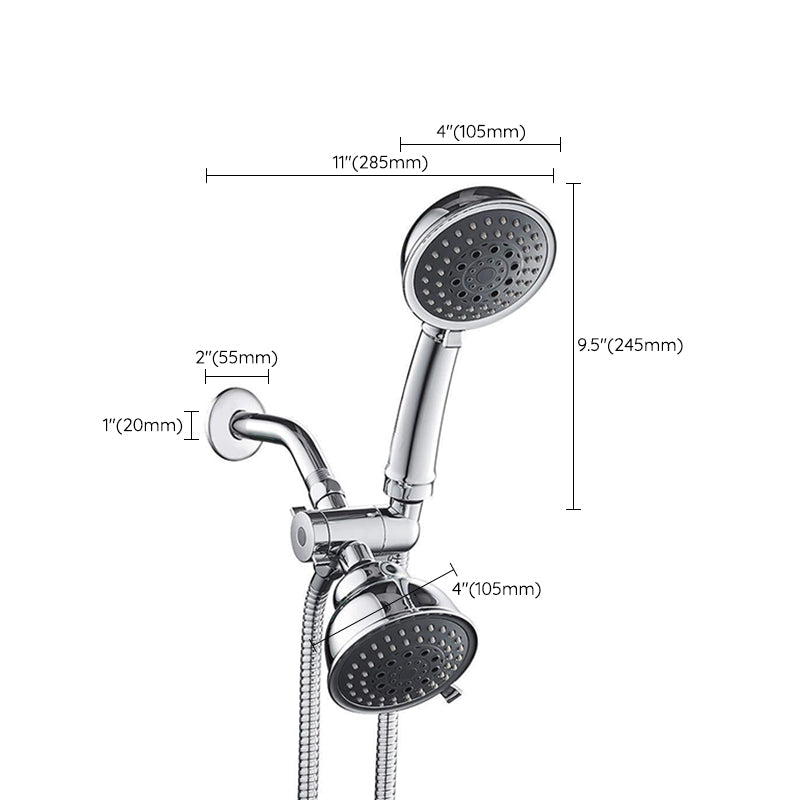 Traditional Style Shower Head Double Bathroom Shower Heads with Round Shape Clearhalo 'Bathroom Remodel & Bathroom Fixtures' 'Home Improvement' 'home_improvement' 'home_improvement_shower_heads' 'Shower Heads' 'shower_heads' 'Showers & Bathtubs Plumbing' 'Showers & Bathtubs' 6497366
